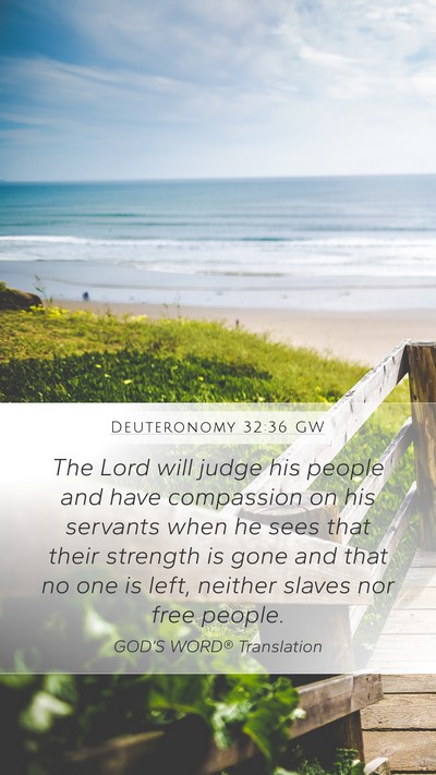 Deuteronomy 32:36 GW Bible Verse Image