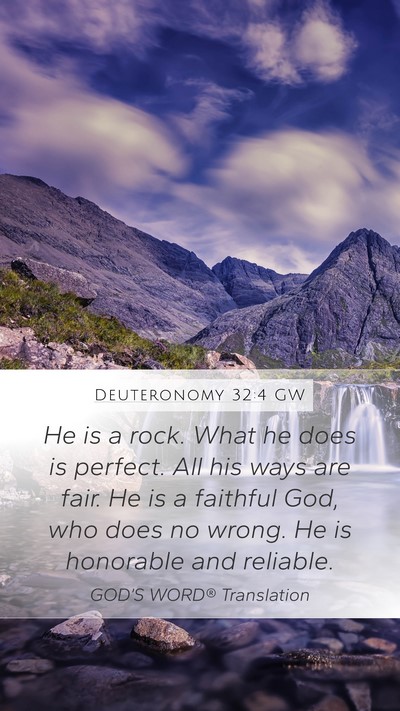 Deuteronomy 32:4 GW Bible Verse Image