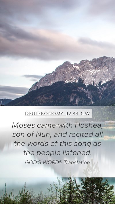Deuteronomy 32:44 GW Bible Verse Image