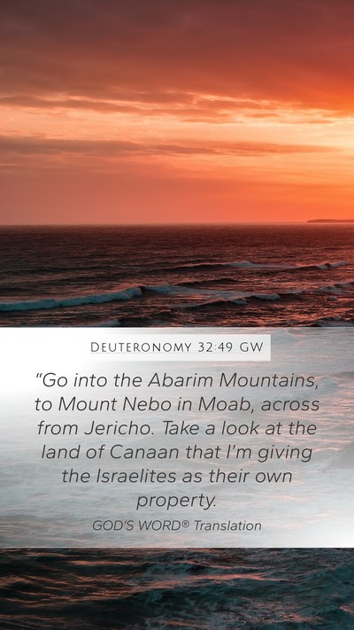 Deuteronomy 32:49 GW Bible Verse Image