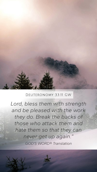 Deuteronomy 33:11 GW Bible Verse Image