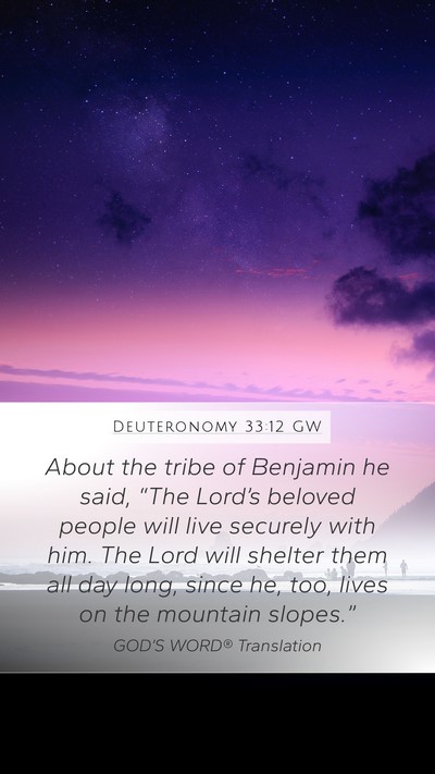 Deuteronomy 33:12 GW Bible Verse Image