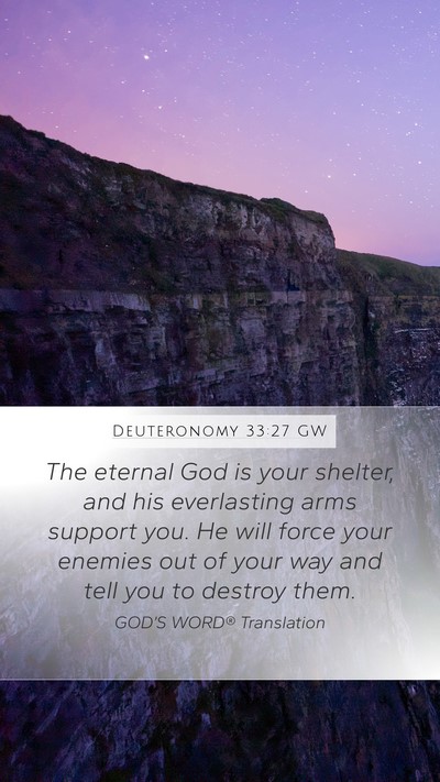 Deuteronomy 33:27 GW Bible Verse Image