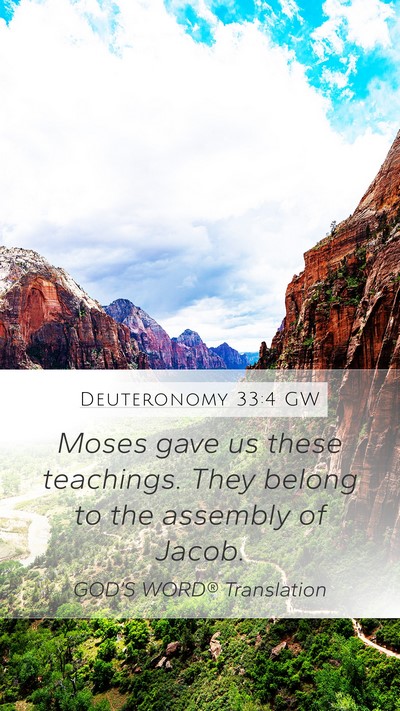 Deuteronomy 33:4 GW Bible Verse Image