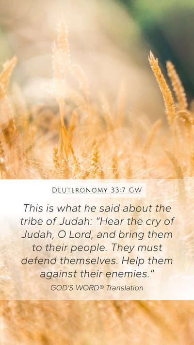 Deuteronomy 33:7 GW Bible Verse Image
