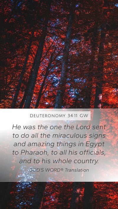 Deuteronomy 34:11 GW Bible Verse Image