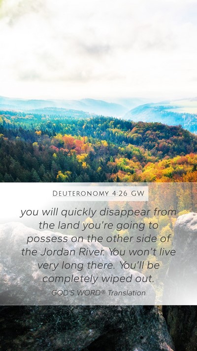 Deuteronomy 4:26 GW Bible Verse Image