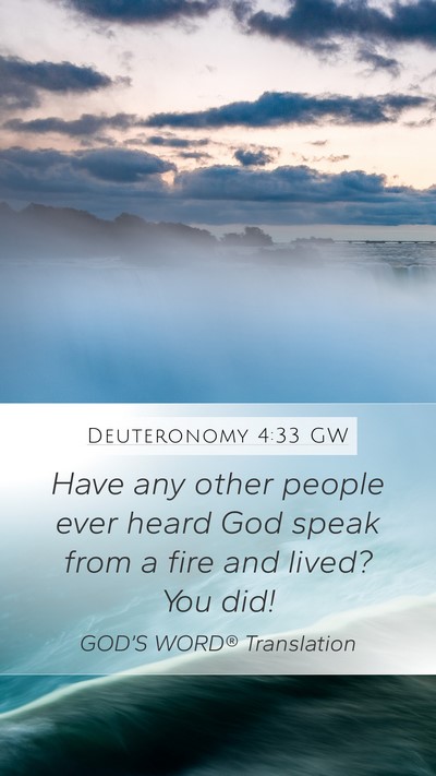 Deuteronomy 4:33 GW Bible Verse Image
