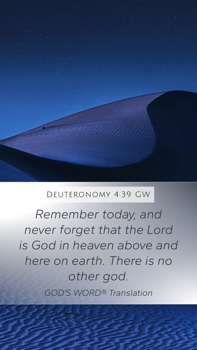 Deuteronomy 4:39 GW Bible Verse Image