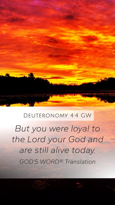 Deuteronomy 4:4 GW Mobile Phone Wallpaper - But you were loyal to the Lord your God and are - Mobile Bible Verse Wallpaper