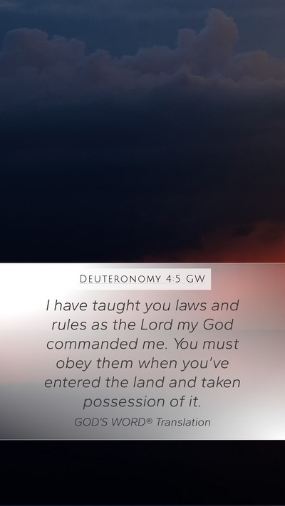 Deuteronomy 4:5 GW Bible Verse Image