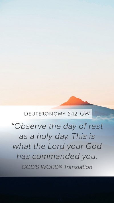 Deuteronomy 5:12 GW Bible Verse Image