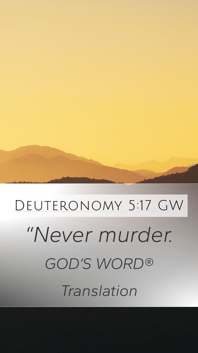 Deuteronomy 5:17 GW Bible Verse Image