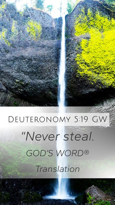 Deuteronomy 5:19 GW Bible Verse Image