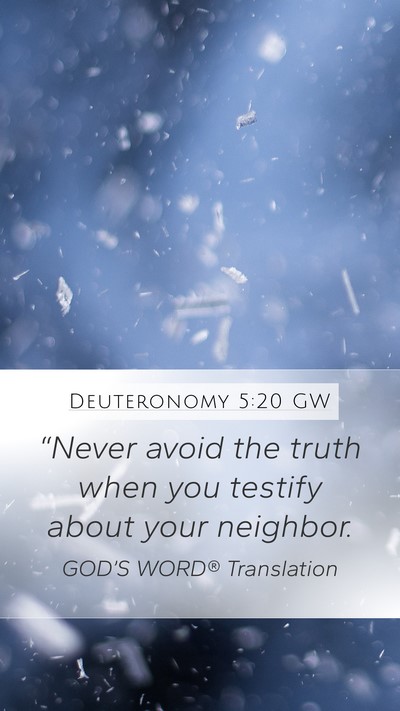 Deuteronomy 5:20 GW Bible Verse Image