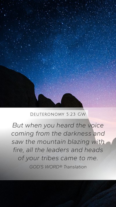 Deuteronomy 5:23 GW Bible Verse Image