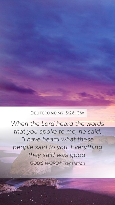 Deuteronomy 5:28 GW Bible Verse Image