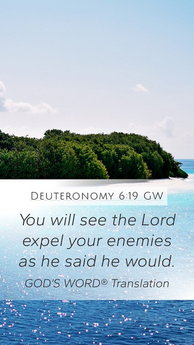 Deuteronomy 6:19 GW Mobile Phone Wallpaper - You will see the Lord expel your enemies as he - Mobile Bible Verse Wallpaper