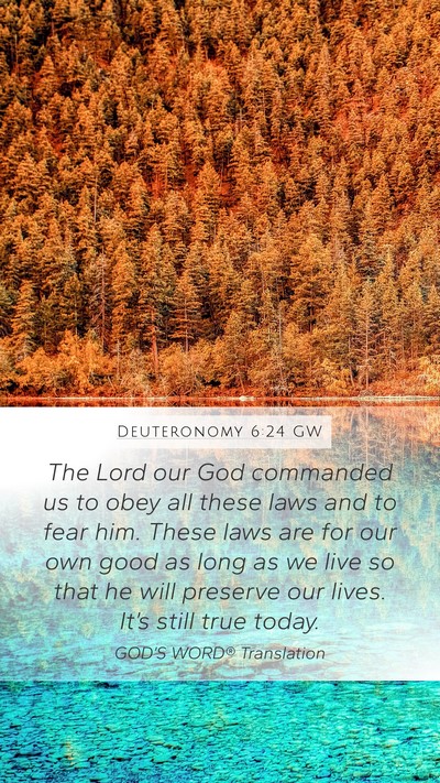 Deuteronomy 6:24 GW Bible Verse Image