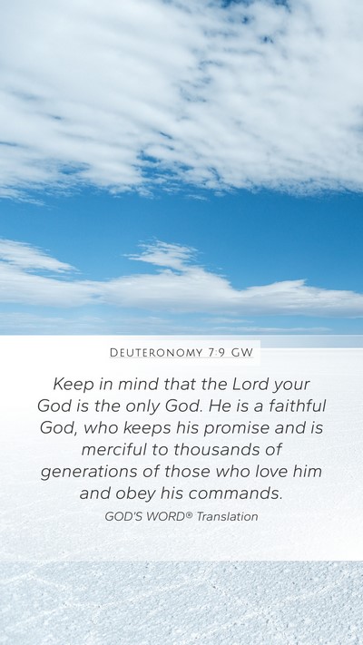 Deuteronomy 7:9 GW Bible Verse Image