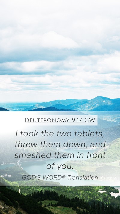 Deuteronomy 9:17 GW Mobile Phone Wallpaper - I took the two tablets, threw them down, and - Mobile Bible Verse Wallpaper