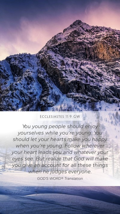 Ecclesiastes 11:9 GW Bible Verse Image