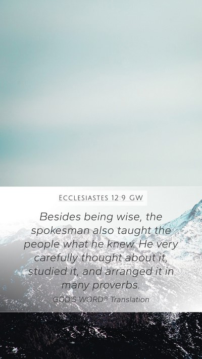 Ecclesiastes 12:9 GW Bible Verse Image