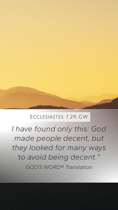 Ecclesiastes 7:29 GW Bible Verse Image