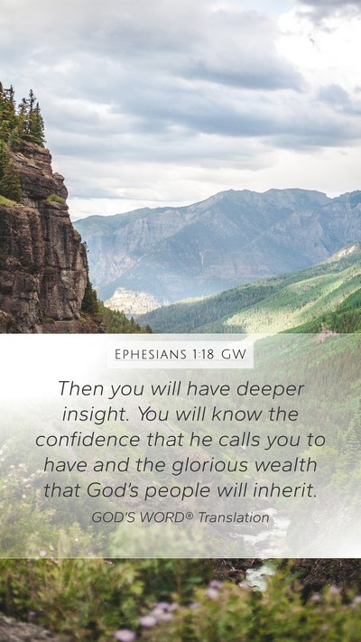 Ephesians 1:18 GW Bible Verse Image
