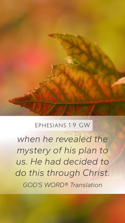 Ephesians 1:9 GW Bible Verse Image