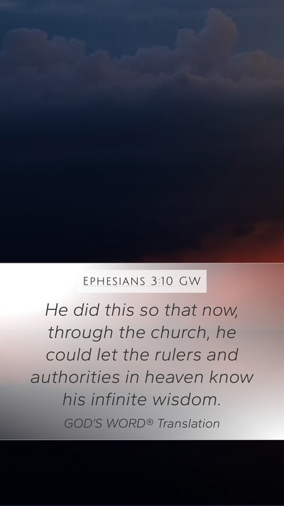 Ephesians 3:10 GW Bible Verse Image