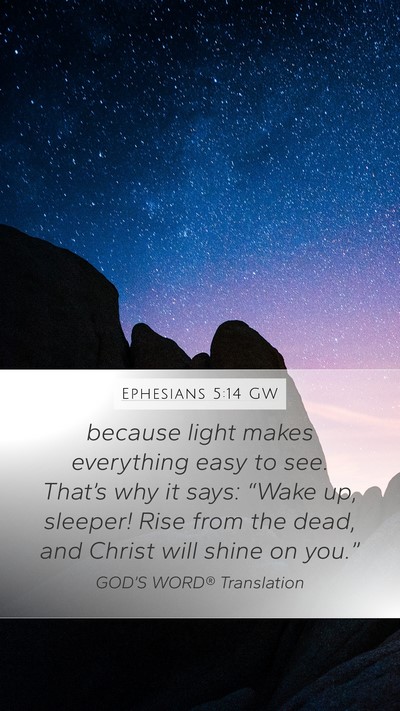 Ephesians 5:14 GW Bible Verse Image