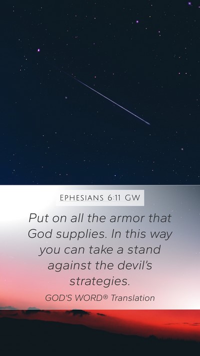Ephesians 6:11 GW Bible Verse Image