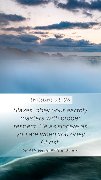 Ephesians 6:5 GW Bible Verse Image
