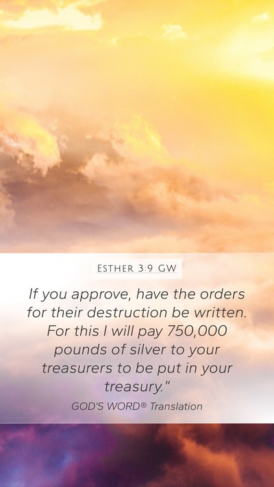 Esther 3:9 GW Bible Verse Image