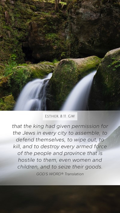 Esther 8:11 GW Bible Verse Image