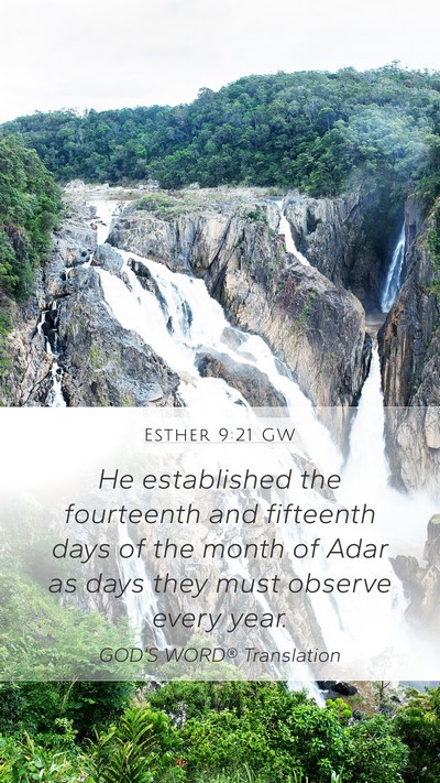 Esther 9:21 GW Bible Verse Image