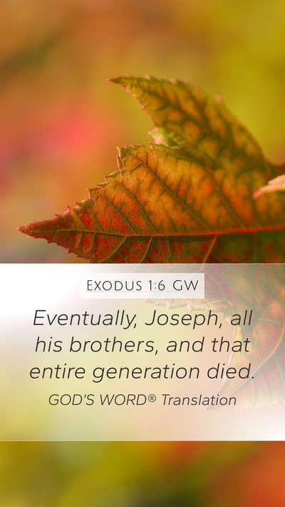 Exodus 1:6 GW Bible Verse Image