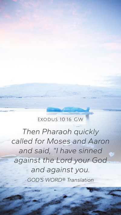 Exodus 10:16 GW Bible Verse Image
