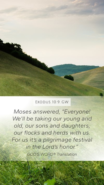 Exodus 10:9 GW Bible Verse Image
