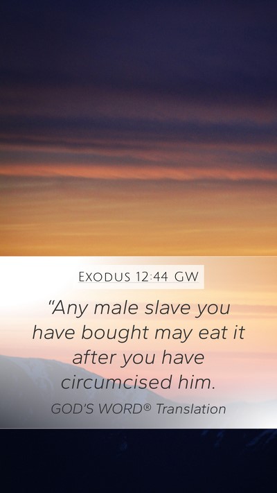 Exodus 12:44 GW Bible Verse Image