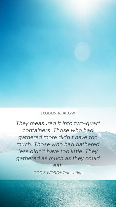 Exodus 16:18 GW Bible Verse Image