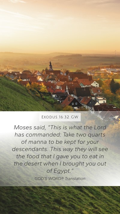 Exodus 16:32 GW Bible Verse Image