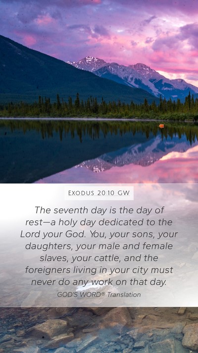 Exodus 20:10 GW Bible Verse Image
