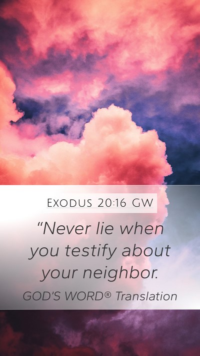 Exodus 20:16 GW Bible Verse Image