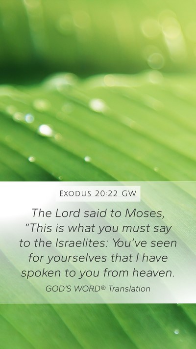 Exodus 20:22 GW Bible Verse Image