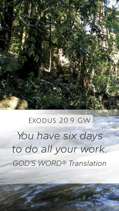 Exodus 20:9 GW Bible Verse Image