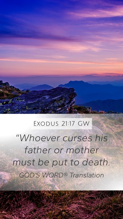 Exodus 21:17 GW Bible Verse Image