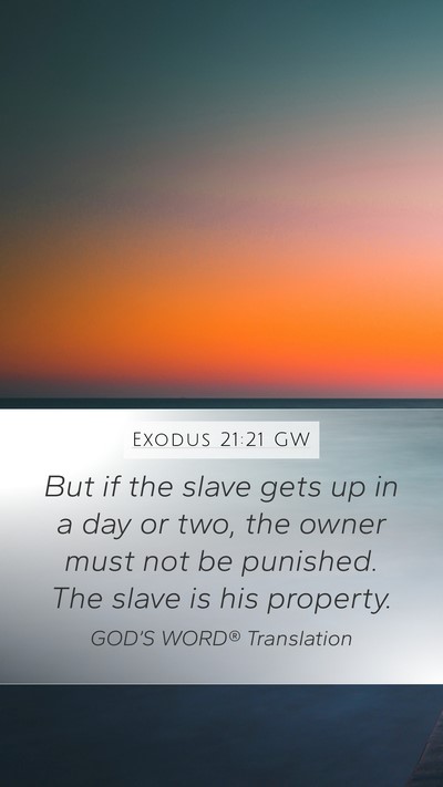 Exodus 21:21 GW Bible Verse Image