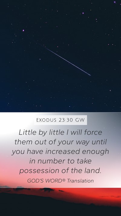 Exodus 23:30 GW Bible Verse Image